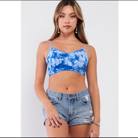 Other - ❗️5/$25❗️Blue Tie-Dye Sports Bra Size S/M Available